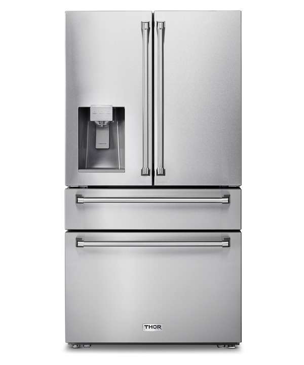 THOR Refrigerator with 2 Drawer Freezer, French Doors, Ice Maker