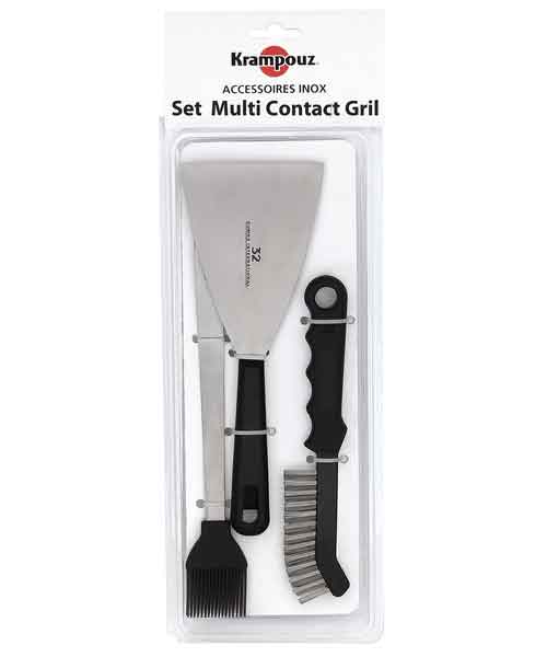Panini Grill Tool Set: Spatula, Silicon Brush, Metal Brush