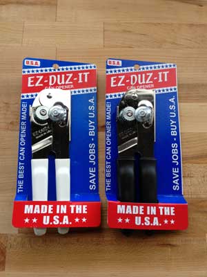 Two Swing Arm Can Openers, Made in USA, Heavy Duty, White/Black