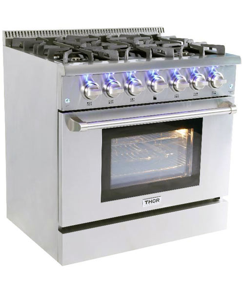 THOR 36 inch Professional Gas Range with 6 burners (LP Ready)