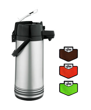 Airpot 2.5 Liter S/S, Lever Top, Glass Lined, Regular or Decaf.