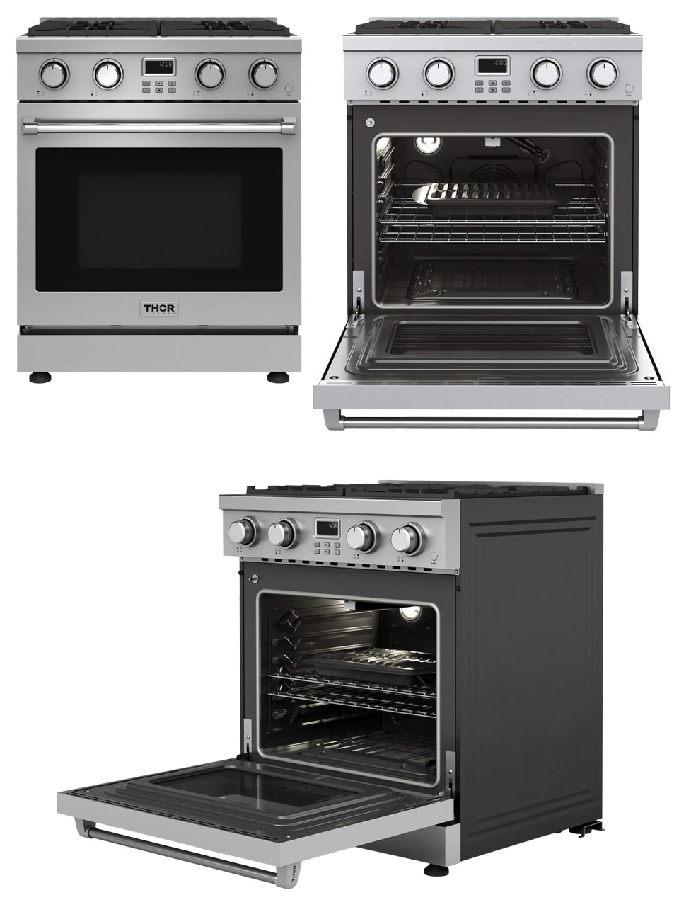 THOR 30 inch Contemporary Professional Gas Range, 4 burners