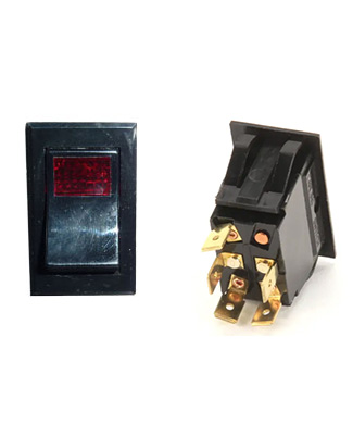 Switch, Rocker, power switch w/red light (DGRSC or RJGR)