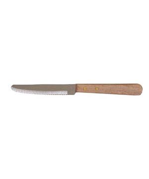 Steak Knives, Wood Handle with Round Tip (1 Dozen)