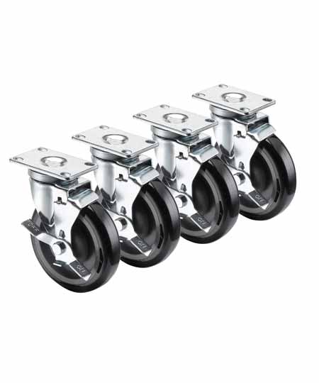 5PIMHSF 5" Caster Set of 4 for Imperial Fryers Hard Rubber Wheel 300 lb Capacity