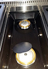 Premium Brass and Alloy Center Burners on 36 inch THOR Professional six burner Range